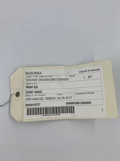 Bizerba Spare Parts Hebel kpl. Part No. 38013365000
