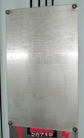 Used Abb Transformer, 1500 Kva, 12470 Primary Voltage, 575 Secondary Voltage #26719