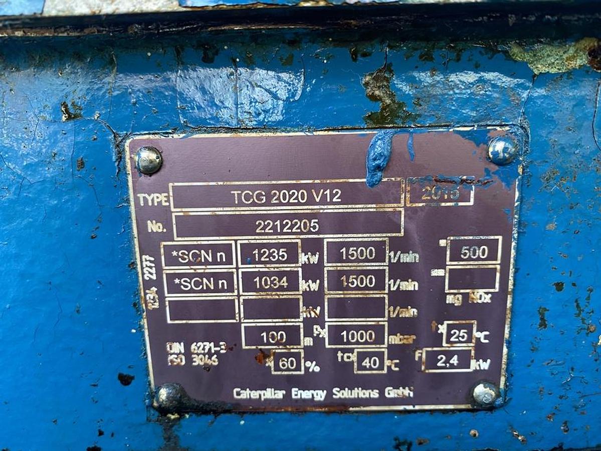 Used 2015 MWM TCG2020V12 - 1000 KWe