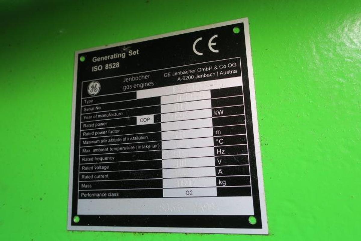 Used 2012 Jenbacher J320GS - 999 KWe