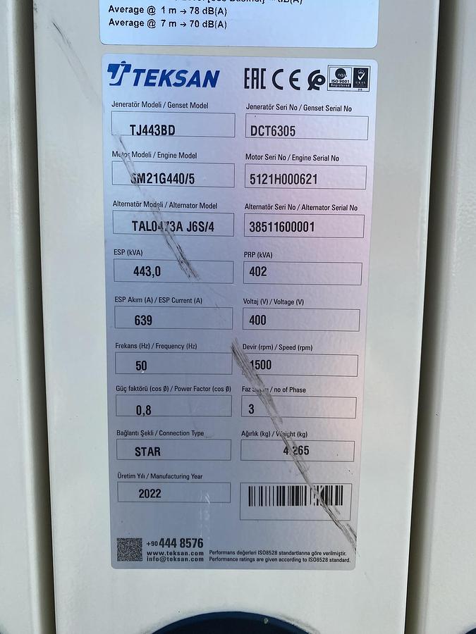 Used 2022 Baudouin TJ443BD - 402/443 KVA