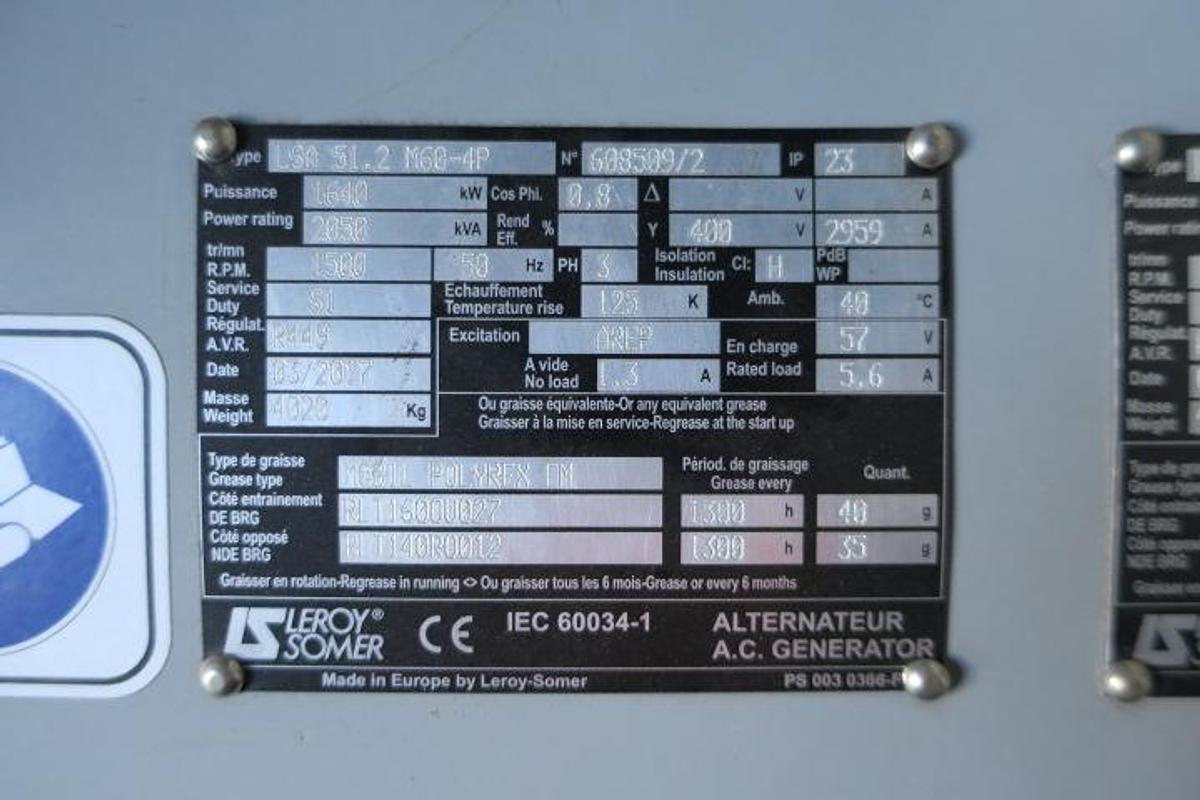 Used 2017 MTU 12V4000G63 - 2000 KVA