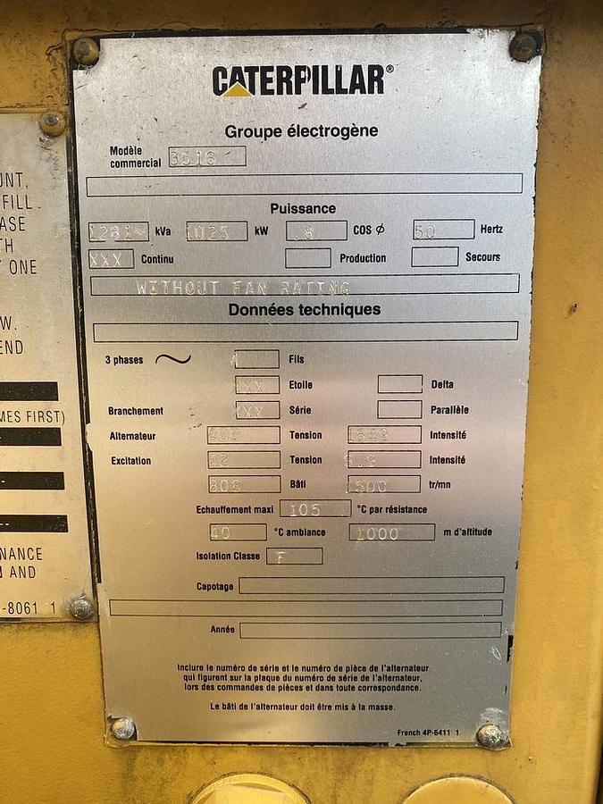 Used 1995 Caterpillar G3516 - 1025 KWe