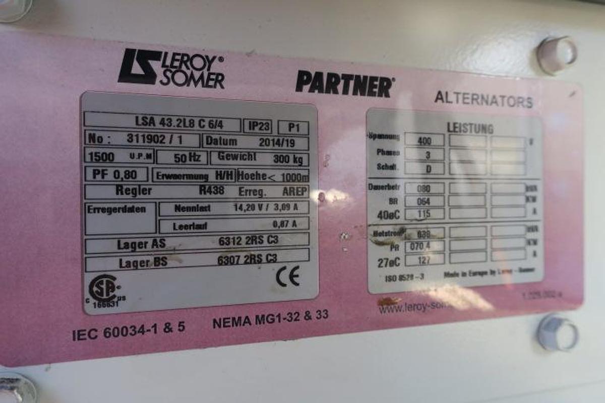 Used 2015 MAN E0836 E302 - 75 KWe