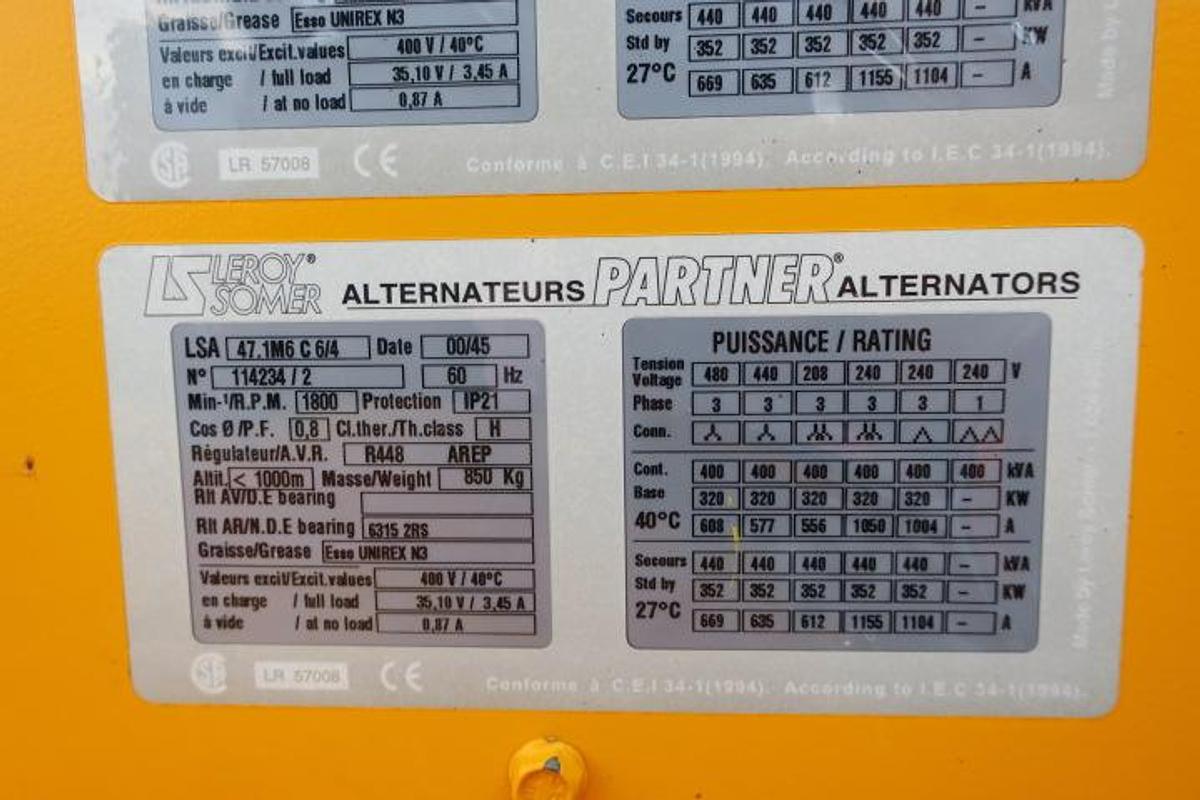 Used 2000 Volvo TAD1232GE - 410/450 KVA