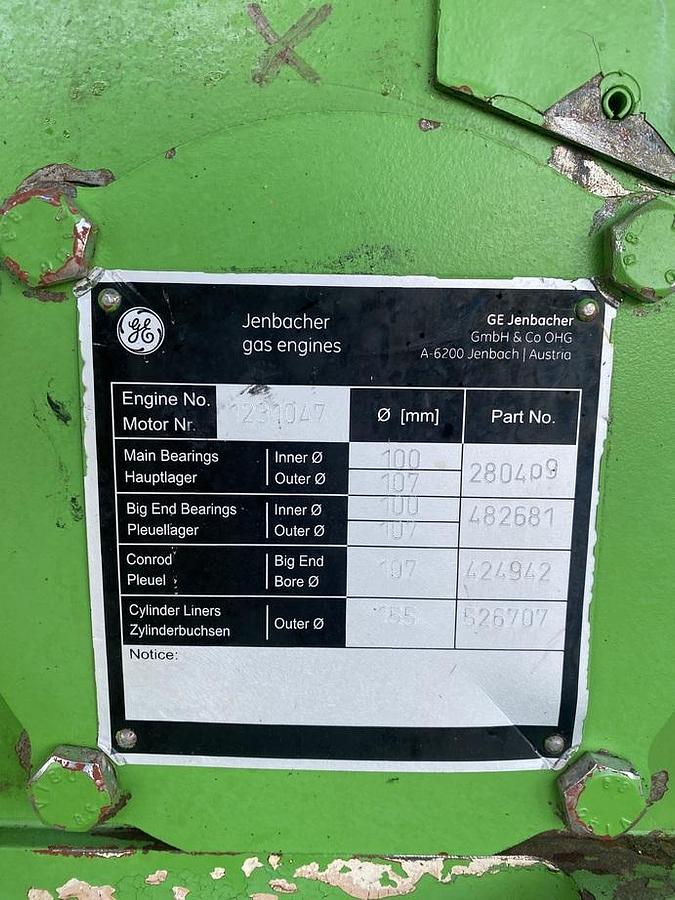 Used 2004 Jenbacher J316 - 835 KWe