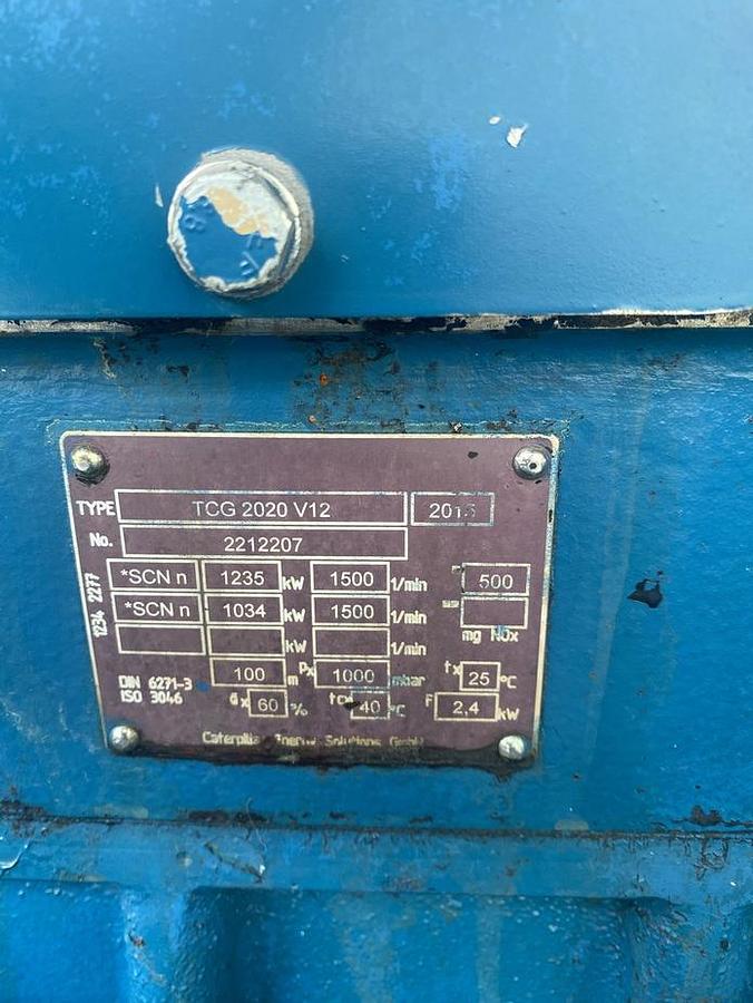 Used 2015 MWM TCG2020V12 - 1000 KWe