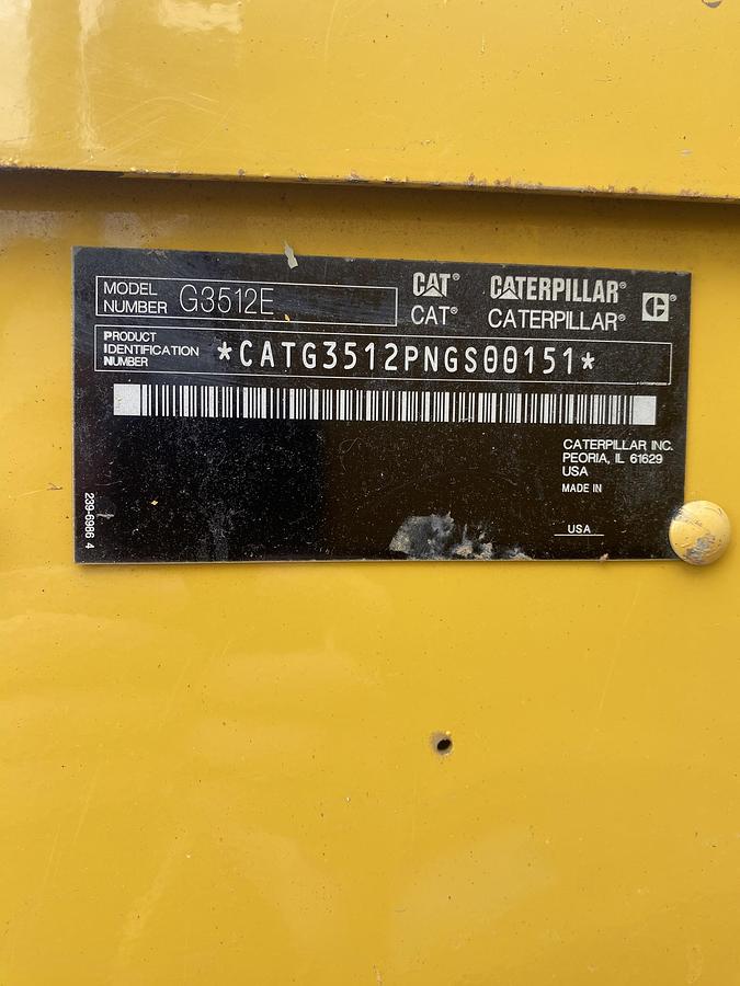 Used 2012 Caterpillar G3512E - 1000 KWe