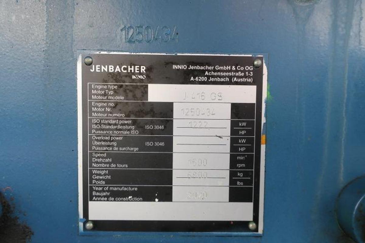 Used 2020 Jenbacher J416GS - 1222 KWe
