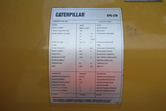 Used 1999 Caterpillar 3306 - 300/330 KVA