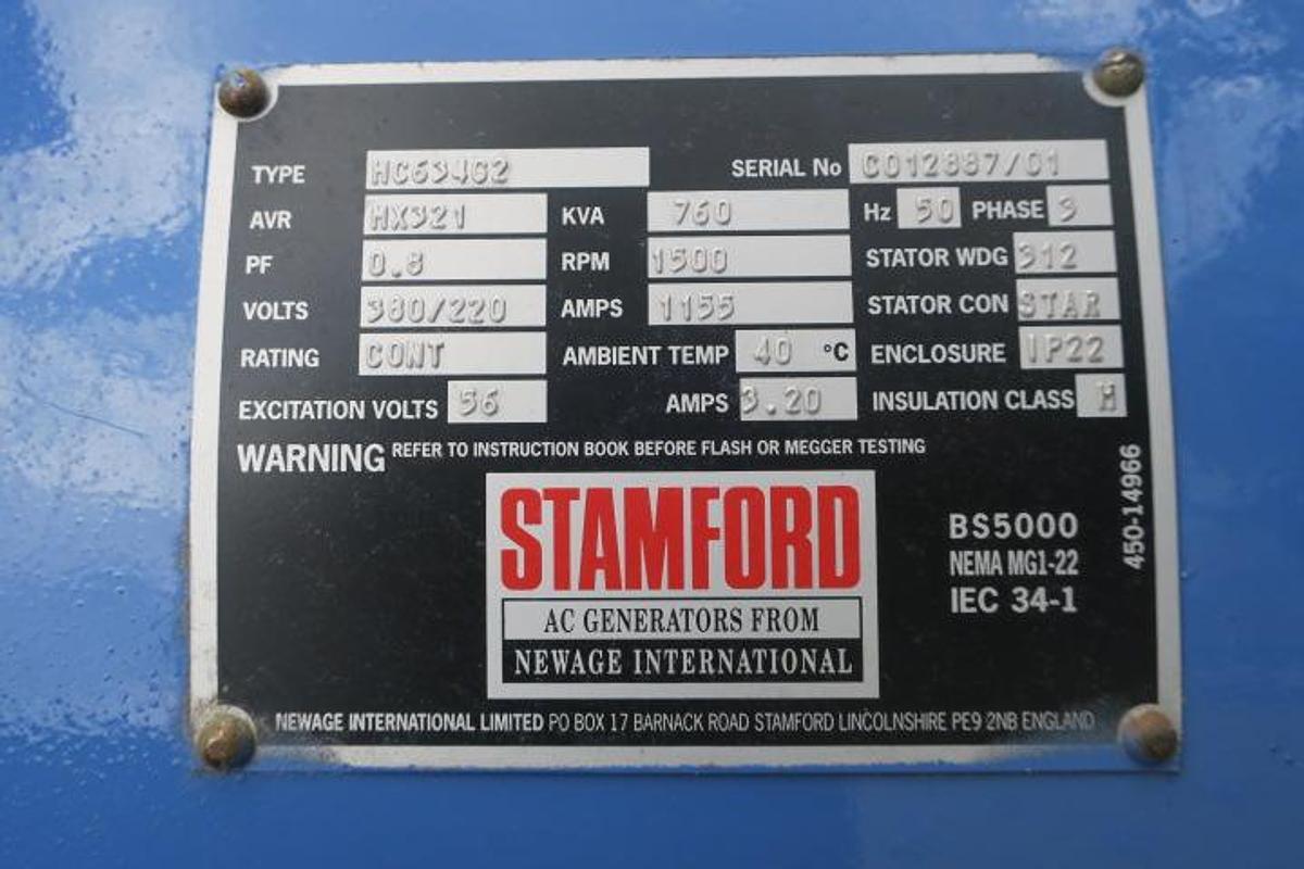 Used 1991 MTU 6V396 - 750/825 KVA