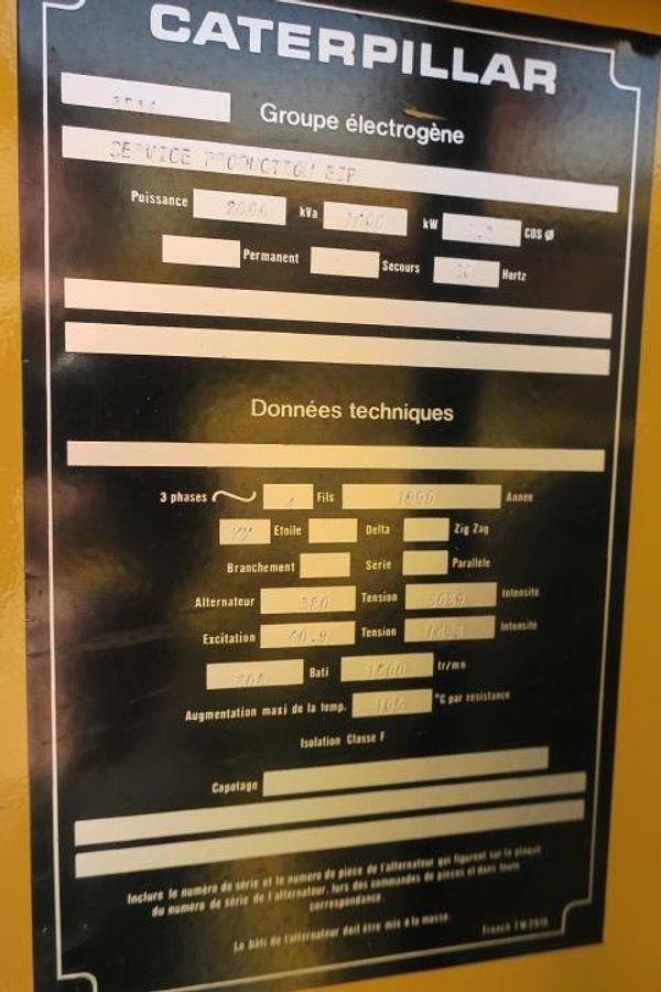 Used 1990 Caterpillar 3516A - 2000/2200 KVA