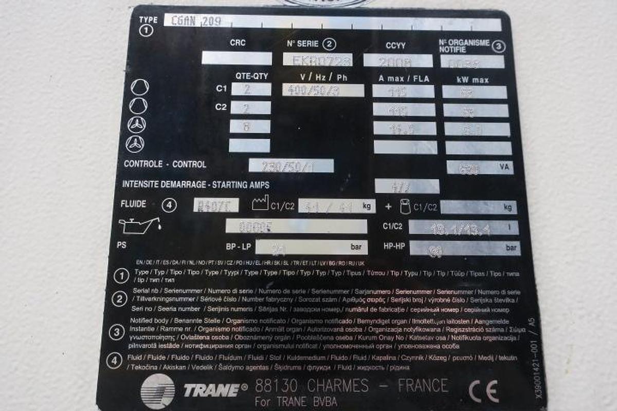 Used 2008 Trane CGAN209