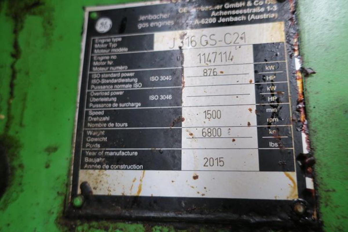 Used 2015 Jenbacher J316