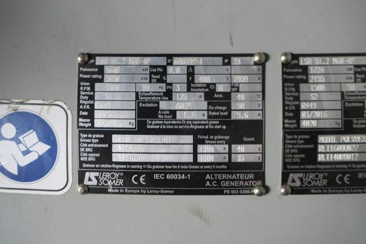 Used 2017 MTU 12V4000G63 - 2000 KVA