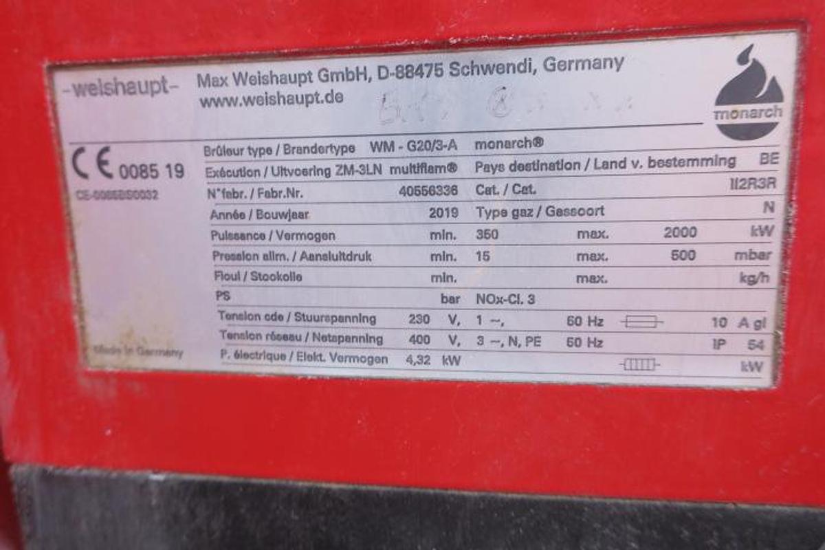 Used Weisshaupt steam boiler