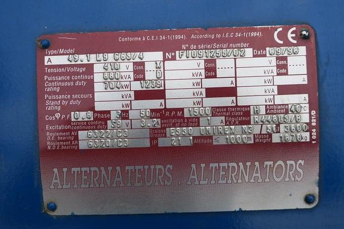 Used 1998 MWM TBG 616V16 K - 700 KWe