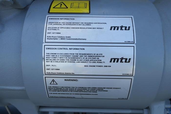 Unused 2021 MTU 16V4000 L64FNER - 1934 KWe