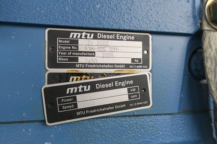 Used 2005 MTU 12V2000 - 636/700 KVA