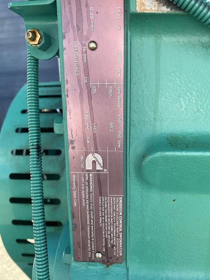 Used 2016 Cummins GQSK60-G10 - 1400 KWe