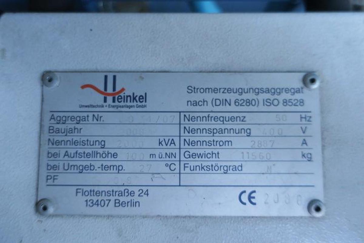 Used 2008 MTU 12V4000 - 2000 KVA