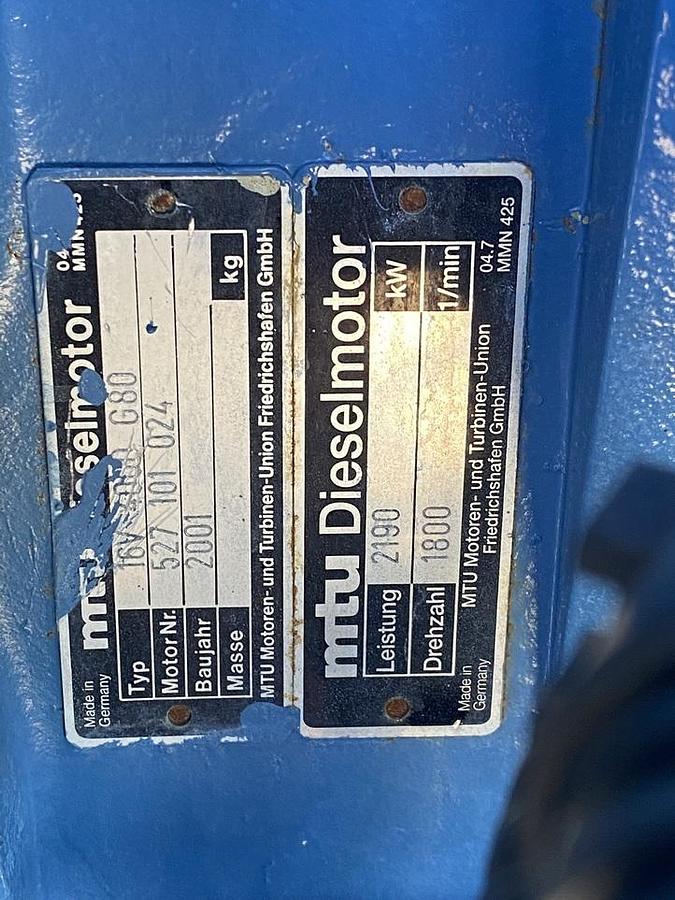 Used 2001 MTU 16V4000G60 - 2000 KVA