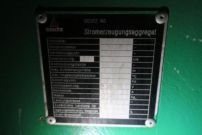 Used 2005 MWM TBG620V12K - 943 KWe