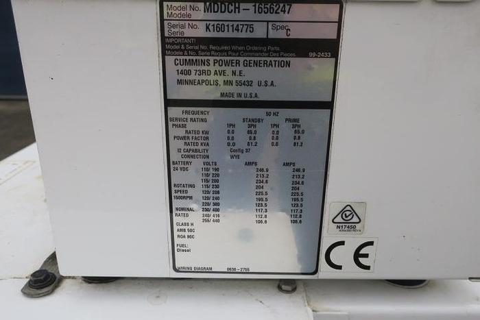 Used 2016 John Deere 6068 TFM76 - 81 KVA