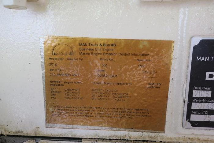 Used 2016 MAN D2862 LE 431 - 750 HP