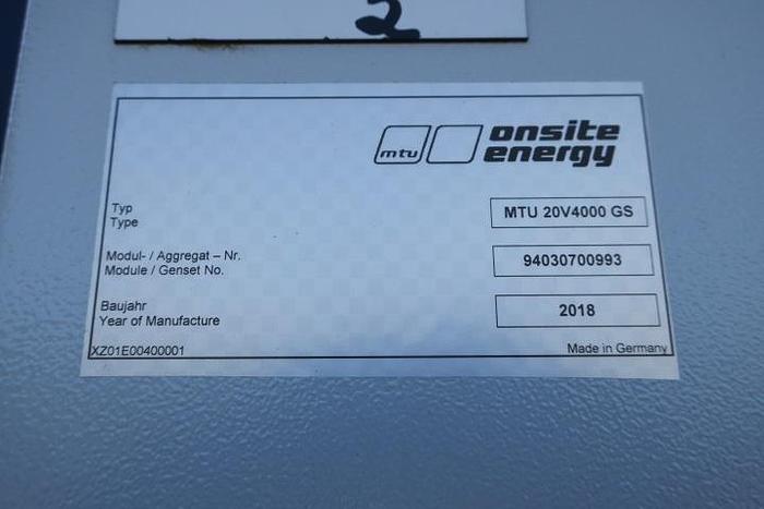 Used 2018 MTU 20V4000 L33F - 2145 KWe