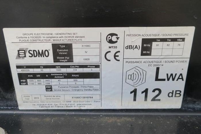 Used 2013 MTU 16V2000G65 - 1000/1100 KVA