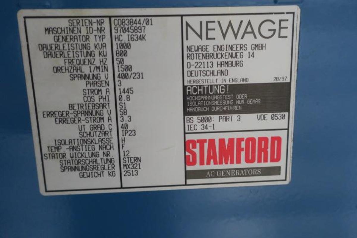 Used 1997 Perkins 4008TAG2 - 1000/1100 KVA