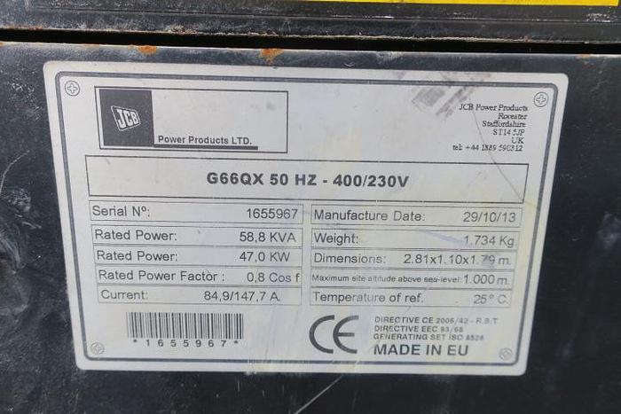 Used 2013 JCB G66QX - 60/66 KVA