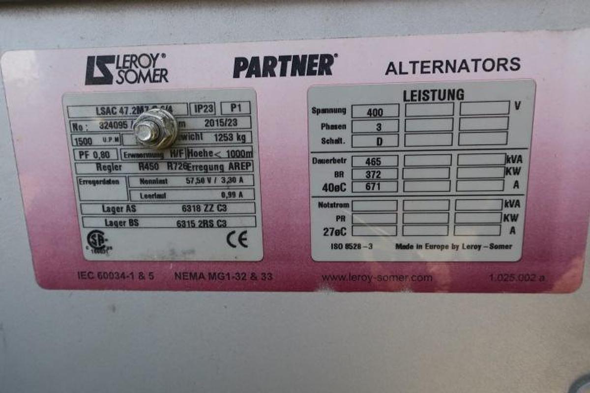 Used 2015 MTU 12V400 - 386 KWe