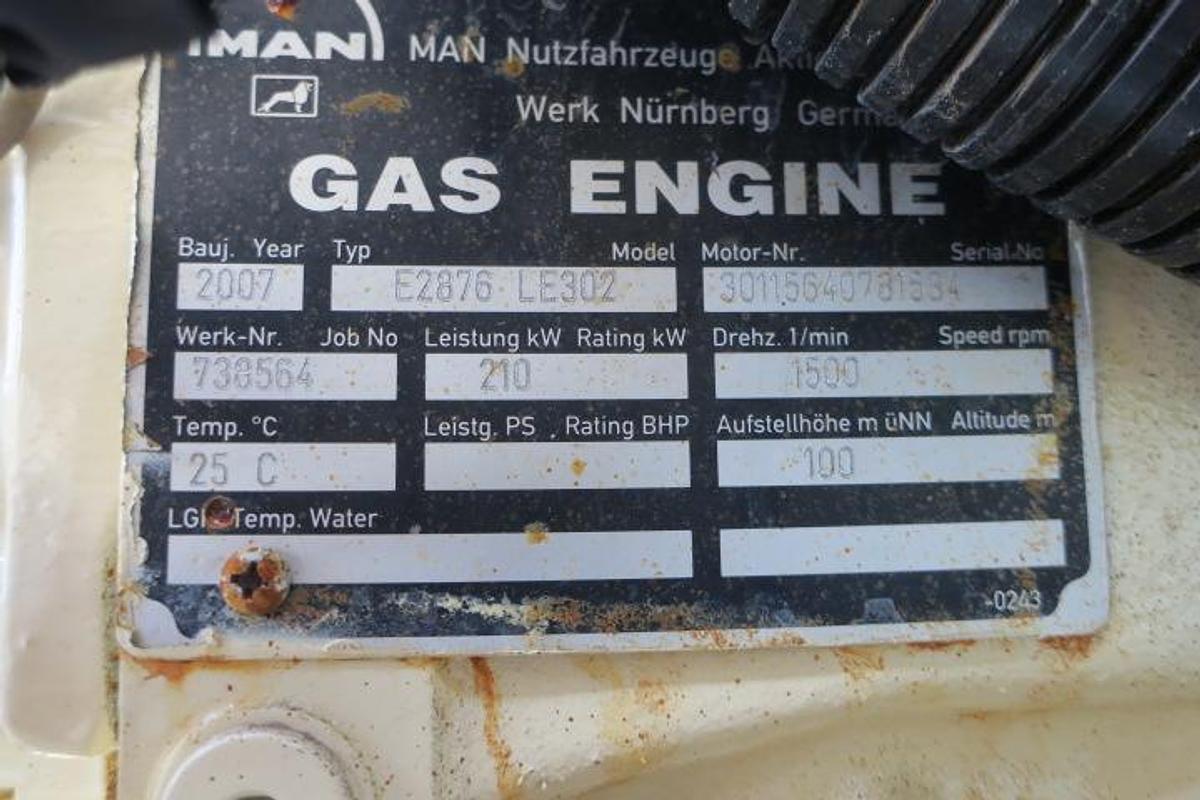 Used 2007 MAN E2876LE302 - 200 KWe