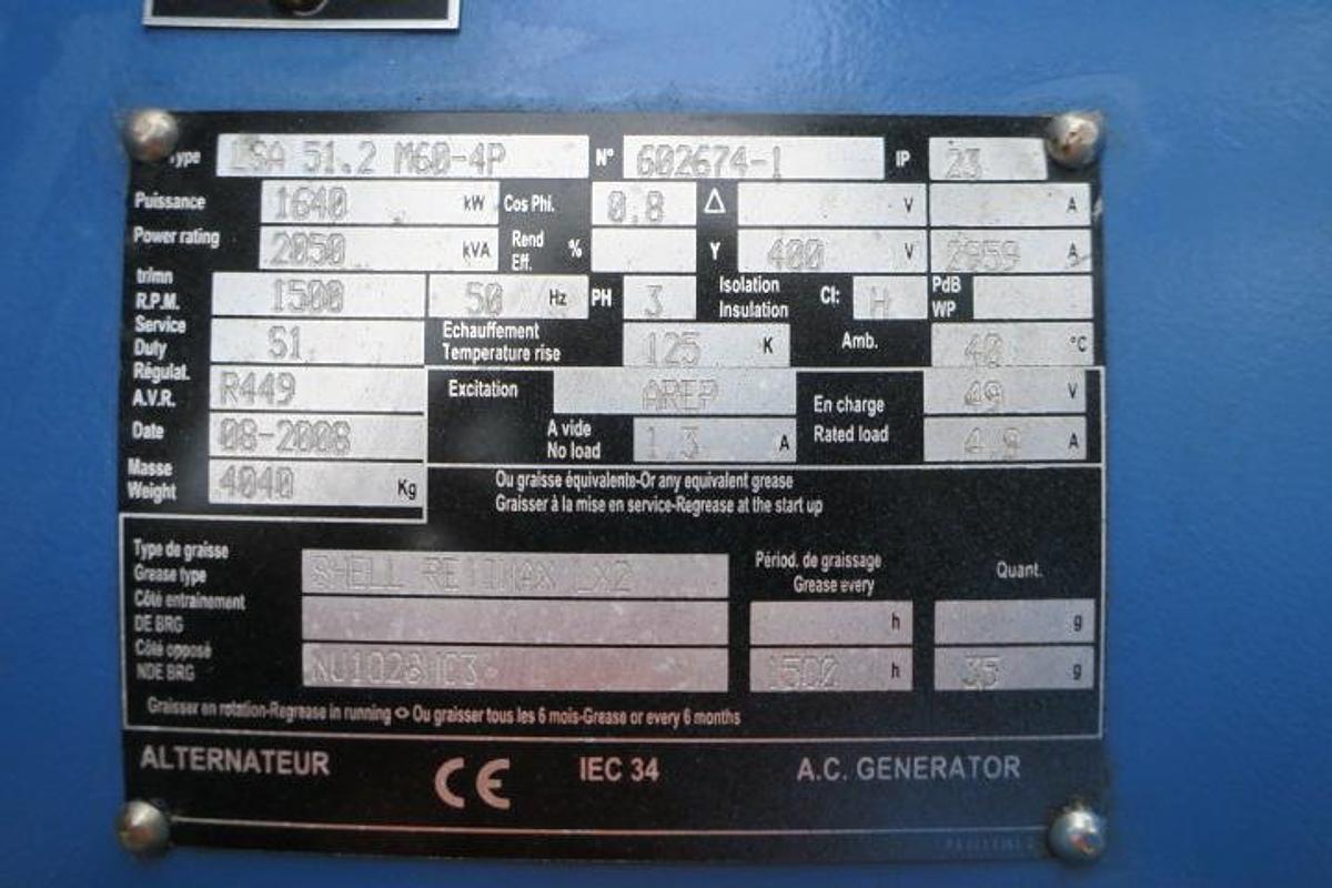 Unused 2008 MTU 16V4000G63