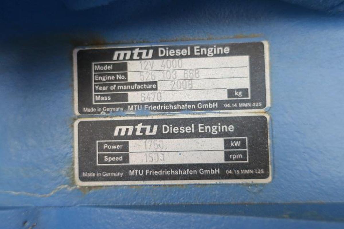 Used 2008 MTU 12V4000 - 2000 KVA
