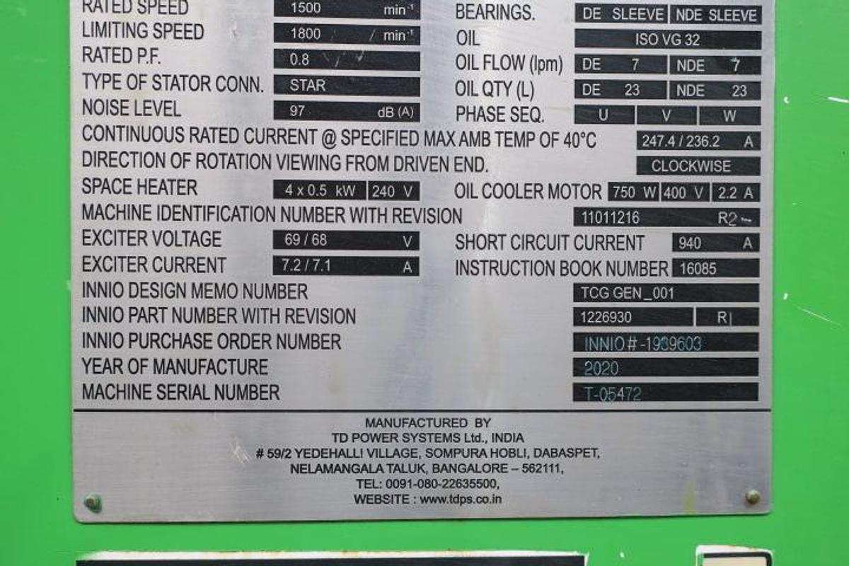 Unused 2021 Jenbacher TD125-F2K7 - 4500 KVA