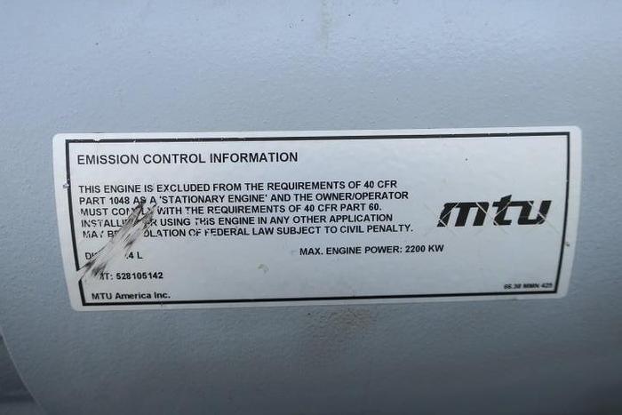 Used 2018 MTU 20V4000 L33F - 2145 KWe