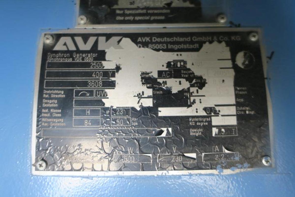 Used 2005 MTU 20V4000 - 2500 KVA