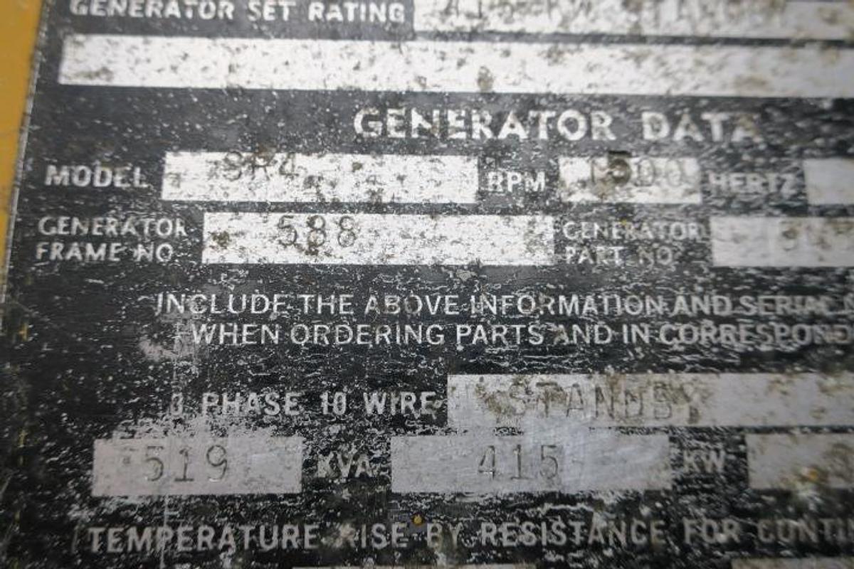 Used Caterpillar 3412 - 519/570 KVA