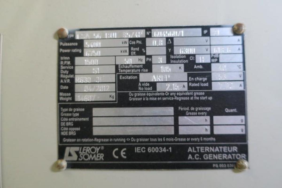 Used 2013 Centrax CX501 KB7 - 5,2MWe