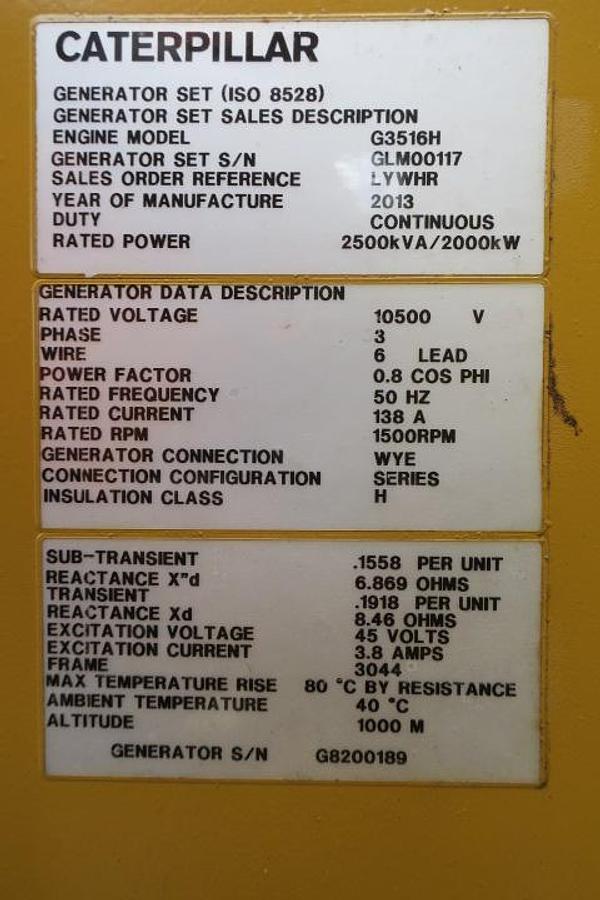 Used 2013 Caterpillar G3516H