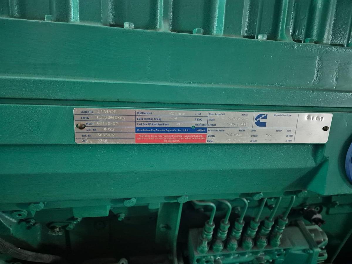 Used 2001 Cummins QST30-G7 - 810/900 KVA