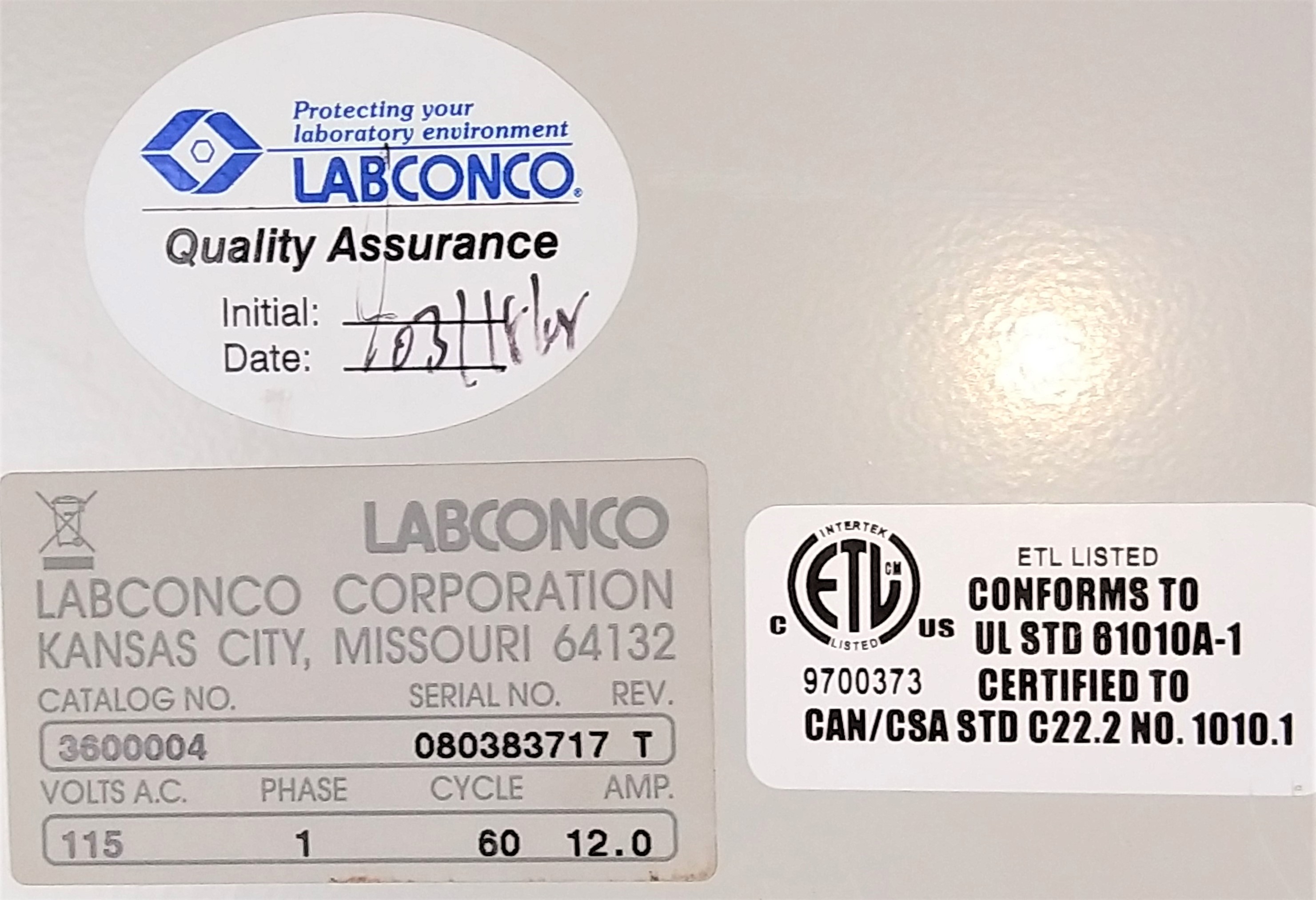 Used Labconco Purifier 3' Clean Bench Horizontal Flow Hood