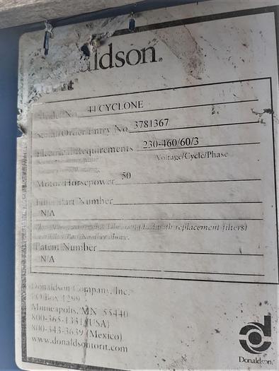Used Dust Collector, Cyclone, 8,000 to 13,000 CFM, Donaldson Torit, Model 44-50 #S744650