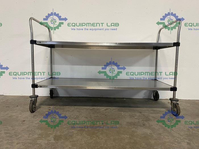 Used Metro  60" W x 24" D x 38" H Two Tier Stainless Steel Rolling Utility Cart