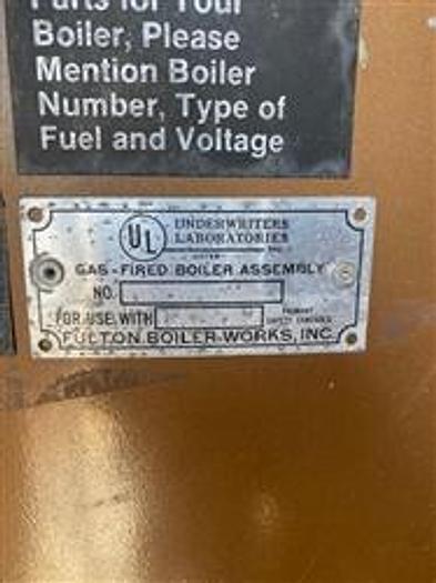 Used Boiler, 60 HP, Fulton, Mdl FB-060-A, 150 PSI #S744574