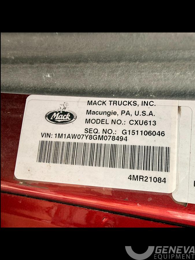 Used 2016 Mack Pinnacle CXU613