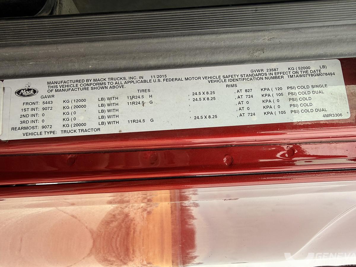 Used 2016 Mack Pinnacle CXU613